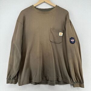 BOCOMAL FR Shirts Mens L Flame Resistant NFPA2112 Work Welding Long Sleeve Brown